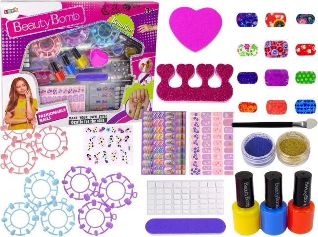 Kit de peinture pour ongles vernis autocollants échantillons paillettes