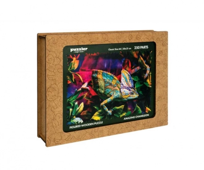 PUZZLE COLORÉ EN BOIS - Caméléon incroyable