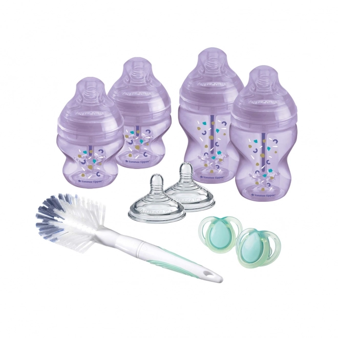 Ensemble de biberons avancés ANTI-COLIC, tailles variées 9 pièces, Violet