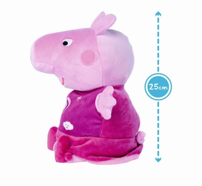 Peppa Pig 2 en 1 peluche doudou, musical + lumineux, rose, 25 cm
