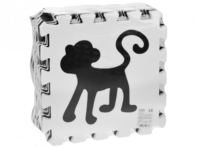 Tapis mousse contrasté animaux et formes