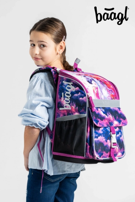 BAAGL 5 SET Zippy Royaume de Licorne: cartable, trousse, sac, chemise, boîte