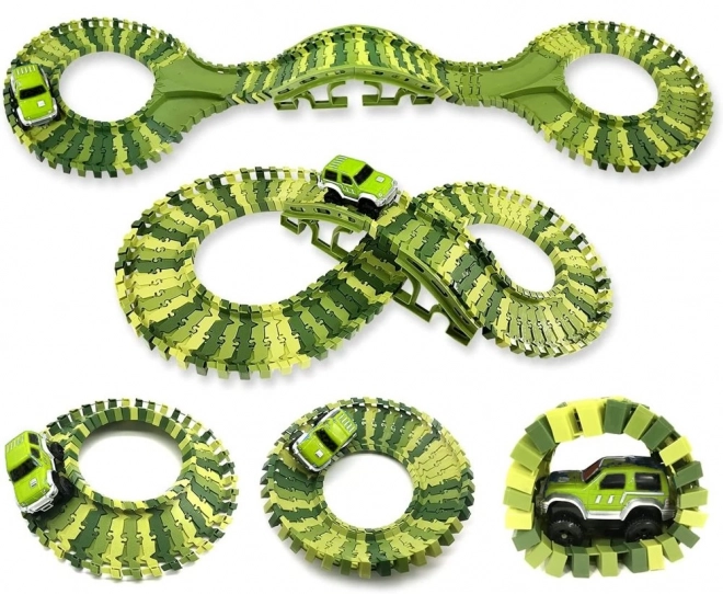 Circuit auto dinosaure flexible 240 pièces