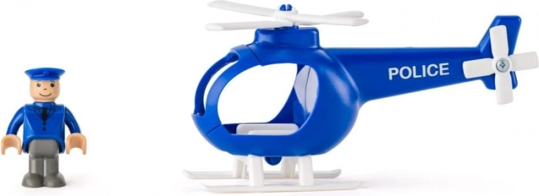 Hélicoptère de police avec aire d’atterrissage