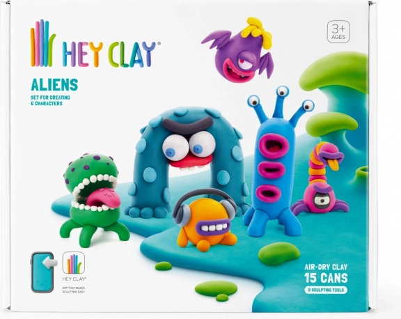 HEY CLAY Aliens – kit de pâte à modeler créative pour enfants