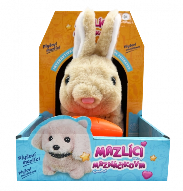 Lapin en peluche interactif avec petite carotte