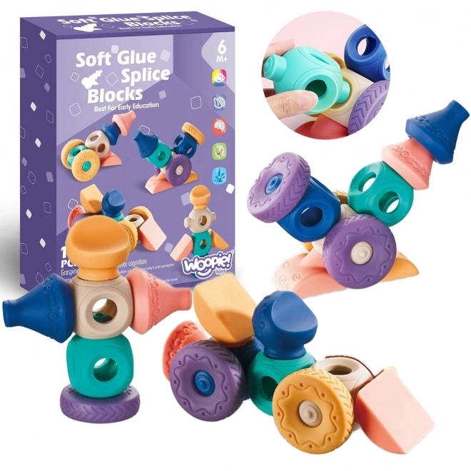 Woopie cubes sensorielles pour enfants, jeu de construction 13 pièces