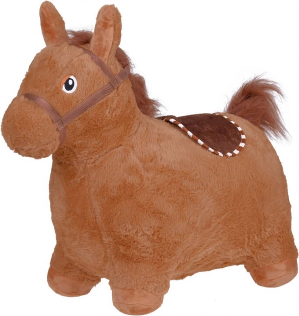 Jokomisiada jouet sauteur en peluche cheval – Marron