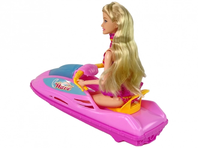 Ensemble de marionnettes avec scooter aquatique rose