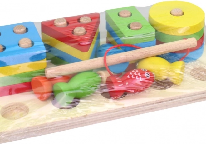 Puzzle en bois pour enfants avec poissons