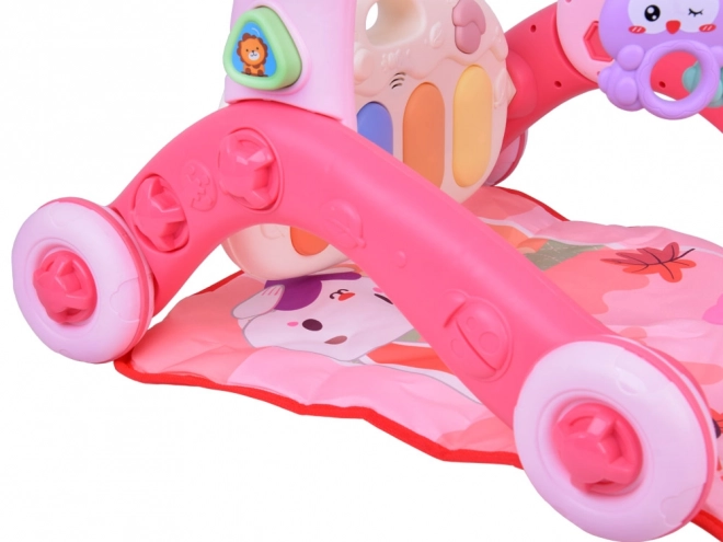 Tapis d'éveil jouet pour bébés 3 en 1 rose