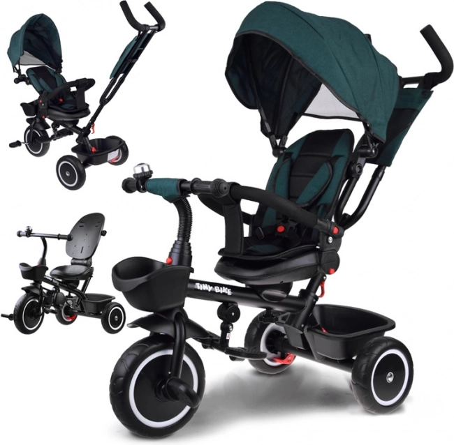 Tricycle enfant 3-en-1 avec siège pivotant et auvent TINY BIKE – Bleu
