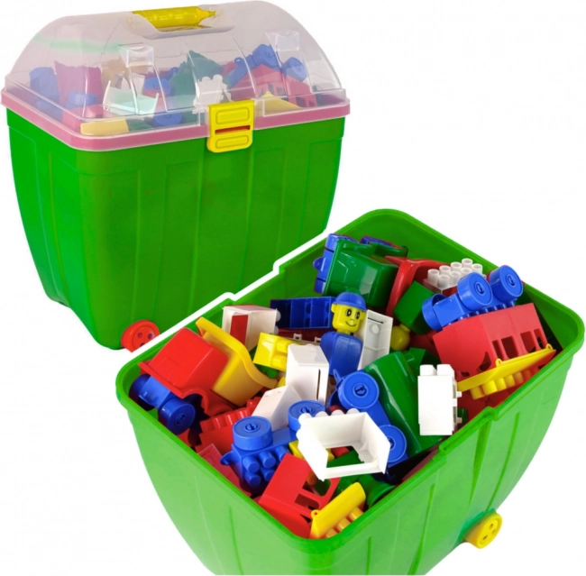 Grande valise avec blocs colorés K2 280 pcs vert