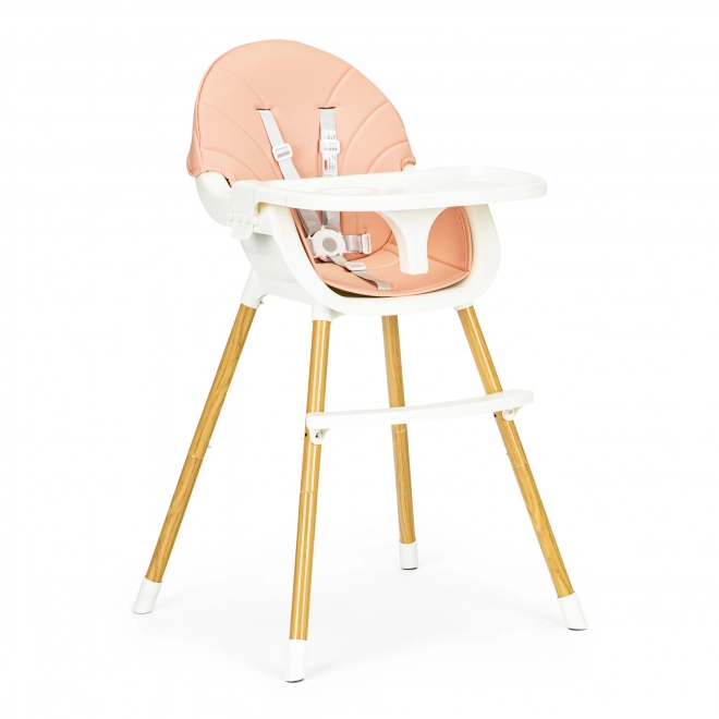 Ecotoys Chaise Haute 2 en 1 Rose