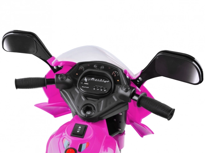 Moto de sport pour enfants avec éclairage LED coloré – Rose