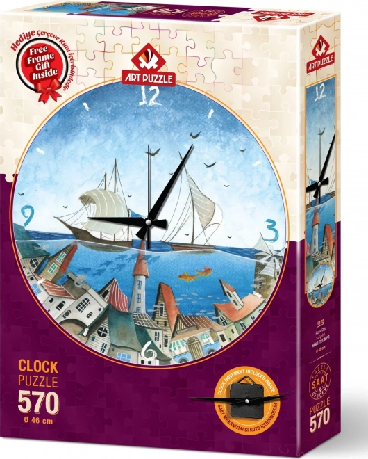 Puzzle horloge Ville sous la surface 570 pièces avec cadre