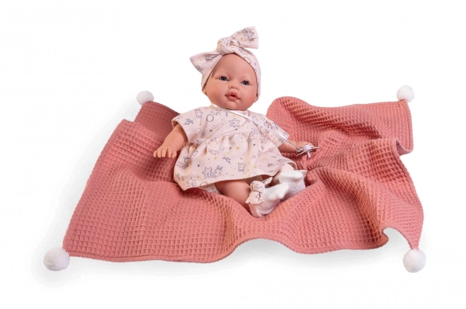 Antonio Juan 14258 BIMBA - poupée bébé qui cligne des yeux avec sons et corps en tissu doux - 37 cm