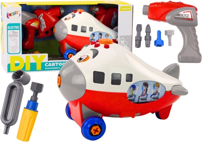 Avion cartoon à assembler DIY – rouge