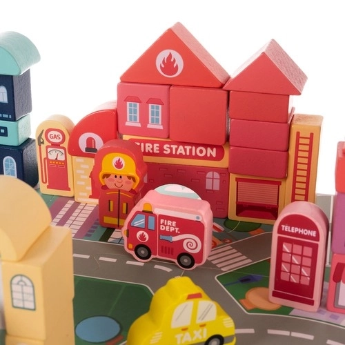 Ville en bois - Blocs colorés Kruzzel pour enfants