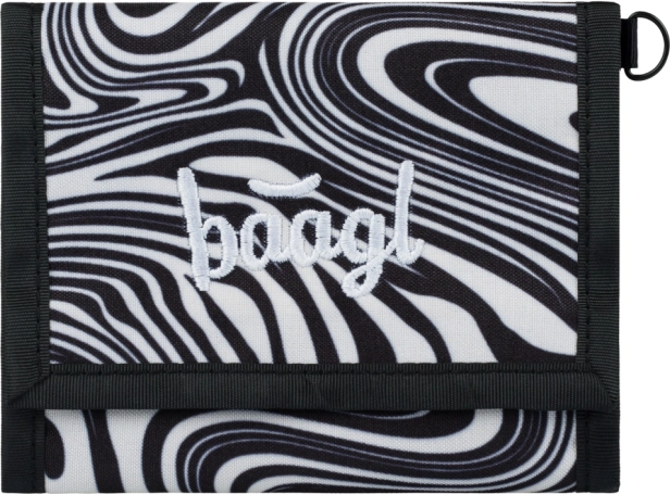 Portefeuille en textile à motif noir et blanc BAAGL