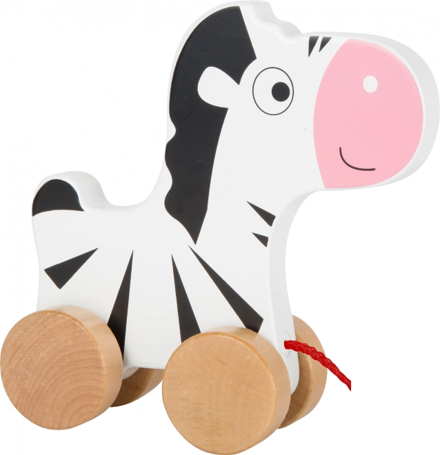 Petite Pousse Zèbre en bois à tirer