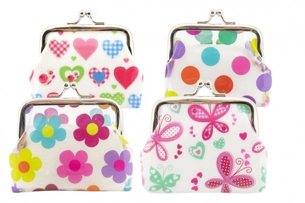 Porte-monnaie fille plastique/métal 9x8cm en sachet