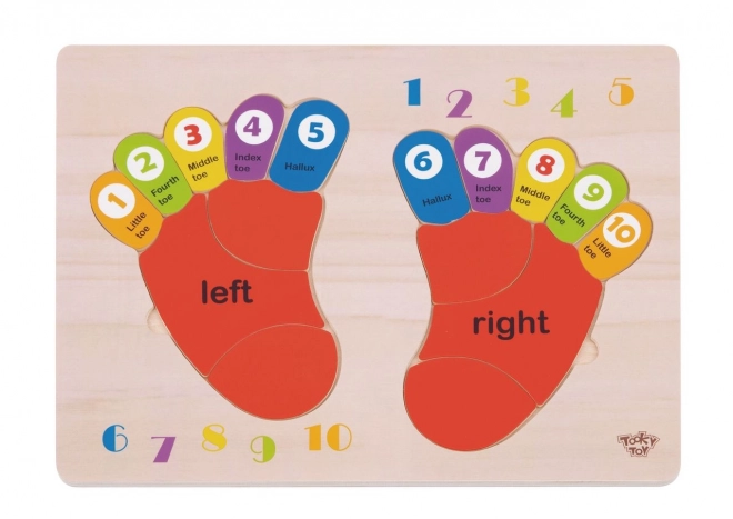 Puzzle en bois éducatif TOOKY TOY - Apprendre les chiffres et les couleurs