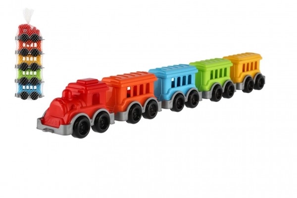 Locomotive/Train + 4 wagons en plastique en réseau 5x24x10cm