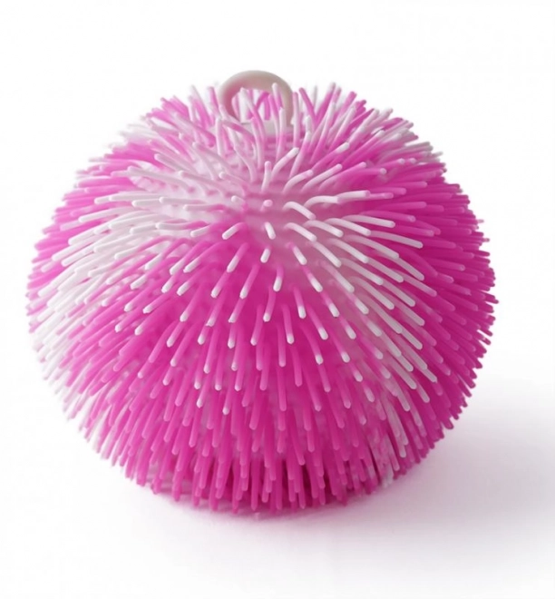 Balle lumineuse duveteuse multicolore SPORTO - rose et blanche