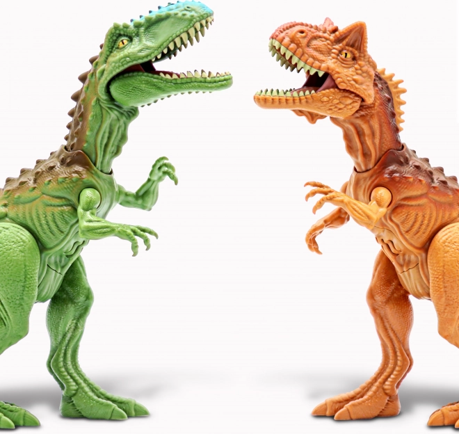 Primal Clash! Ensemble pour combat de dinos Carnotaurus vs Gigantosaurus, figurines de 21 cm