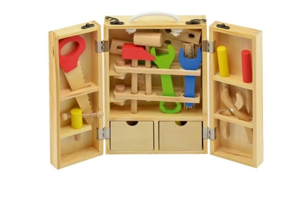 Boîte à outils pour enfants en bois - 30 pièces