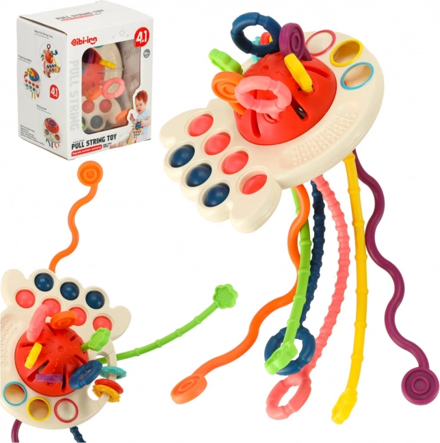 Jouet sensoriel pour bébés - anneau de dentition Bibi-inn rose