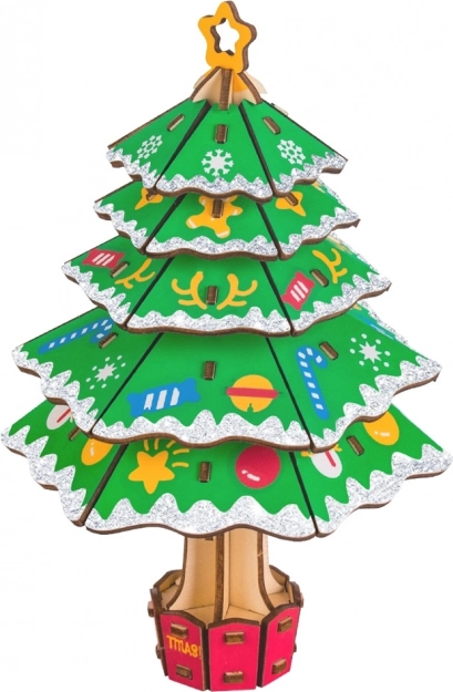 woodcraft puzzle 3D en bois sapin de Noël
