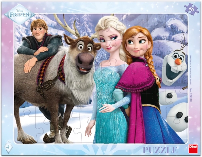 Dino Puzzle La Reine des Neiges : En promenade 40 pièces