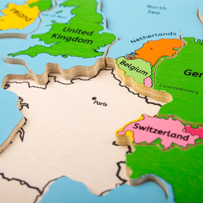 Bigjigs Toys Puzzle en bois carte de l'Europe 25 pièces