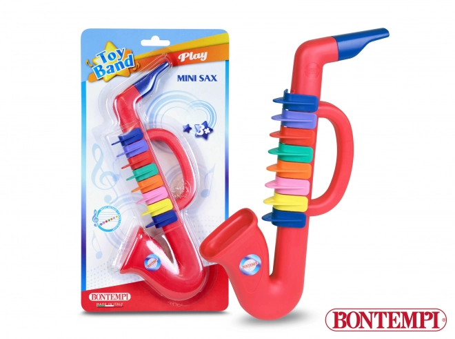 Saxophone en plastique rouge pour enfants avec 8 clés