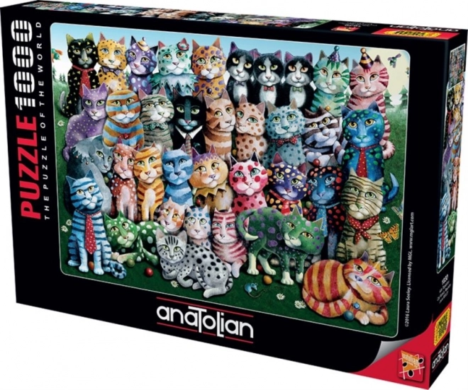 Puzzle réunion de famille de chats 1000 pièces