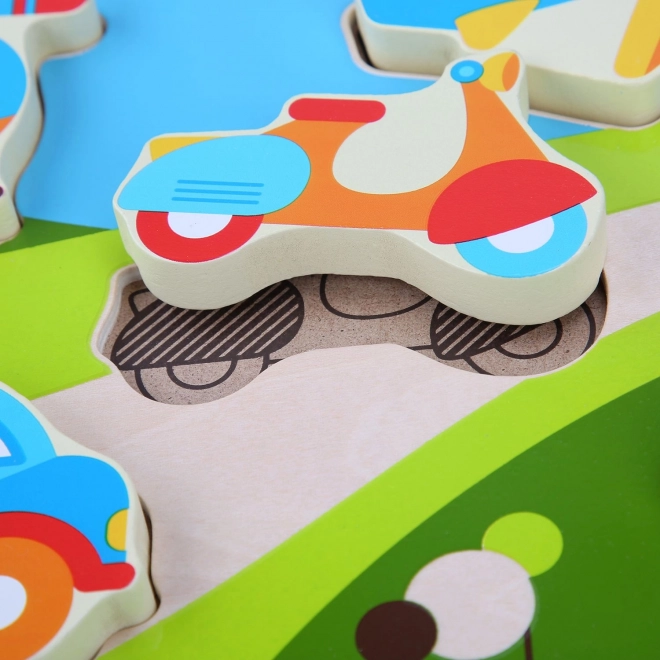 Lucy & Leo Moyens de transport - puzzle en bois à encastrer 6 pièces