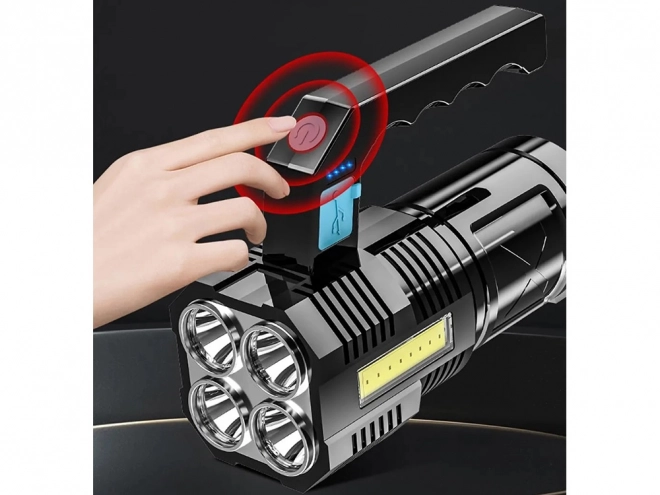 Lampe LED rechargeable 2 en 1 pour usages militaires et policiers