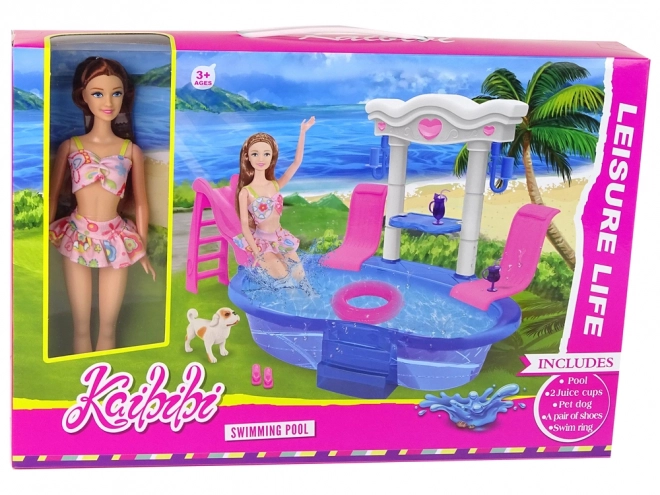 Accessoires pour poupées d’enfants Toboggan de piscine