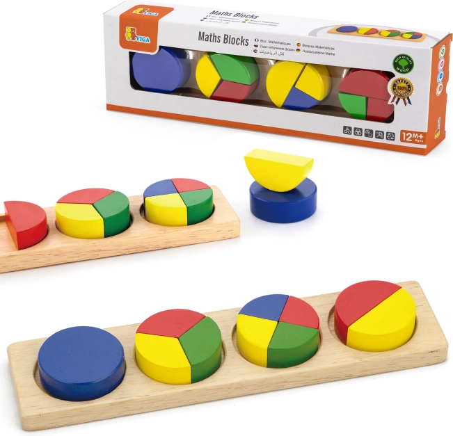 Puzzle en bois VIGA Montessori blocs mathématiques