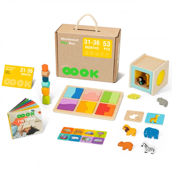 Boîte Montessori éducative pour enfants âgés de 31 à 36 mois