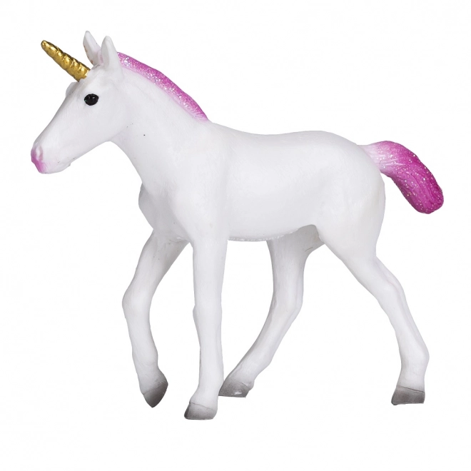 Figurine en plastique Licorne avec crinière rose