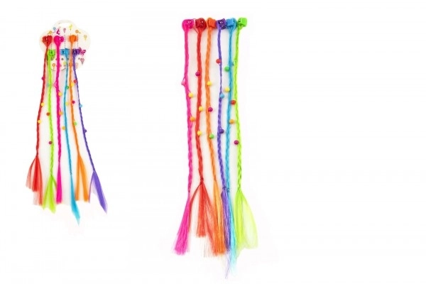 Pinces à cheveux avec tresses colorées - 6 pièces