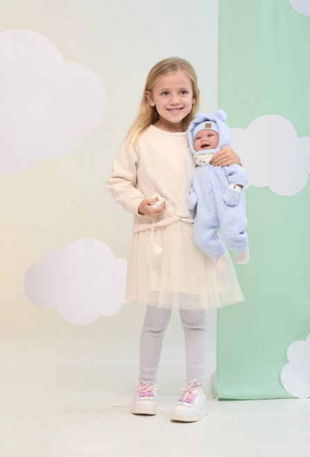 Llorens 84479 NOUVEAU-NÉ - poupon réaliste avec sons et corps en tissu doux - 44 cm