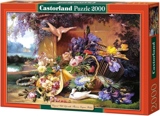 Puzzle 2000 pièces – Nature morte élégante avec des fleurs, Eugene Bidau