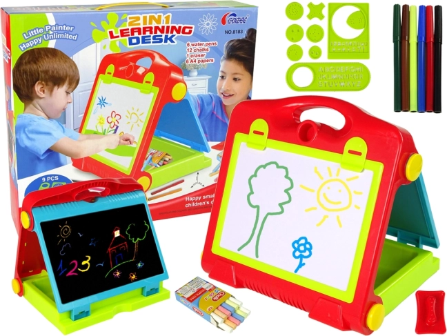 Tableau pliable pour enfants 2-en-1 pour craie
