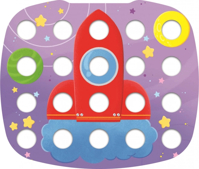 Mosaïque colorée pour enfants en plastique dans une boîte 40x27x6cm 12m+