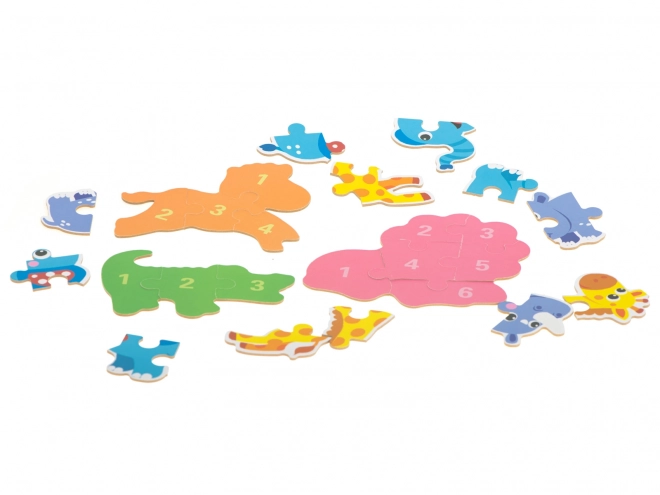 Puzzle dans une boîte en métal Safari animaux - 25 pièces