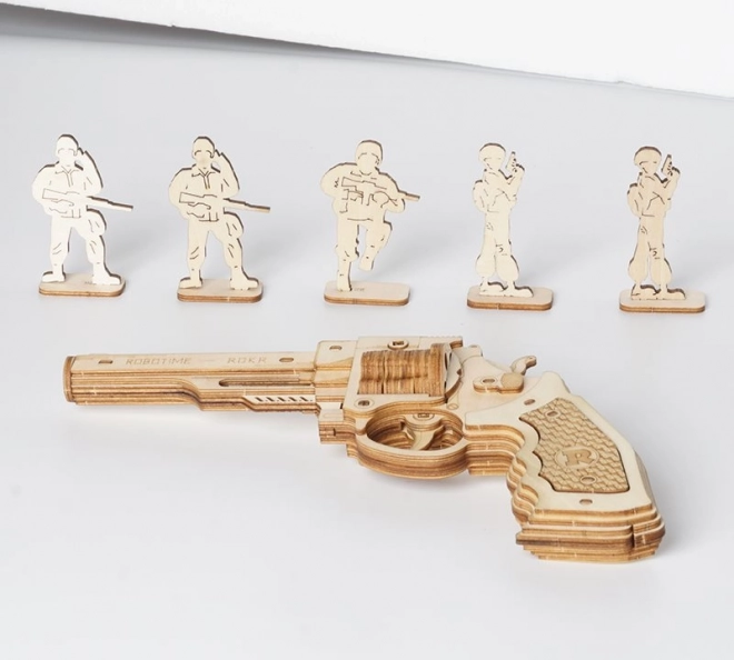 Puzzle mécanique en bois 3D Revolver Corsac RoboTime